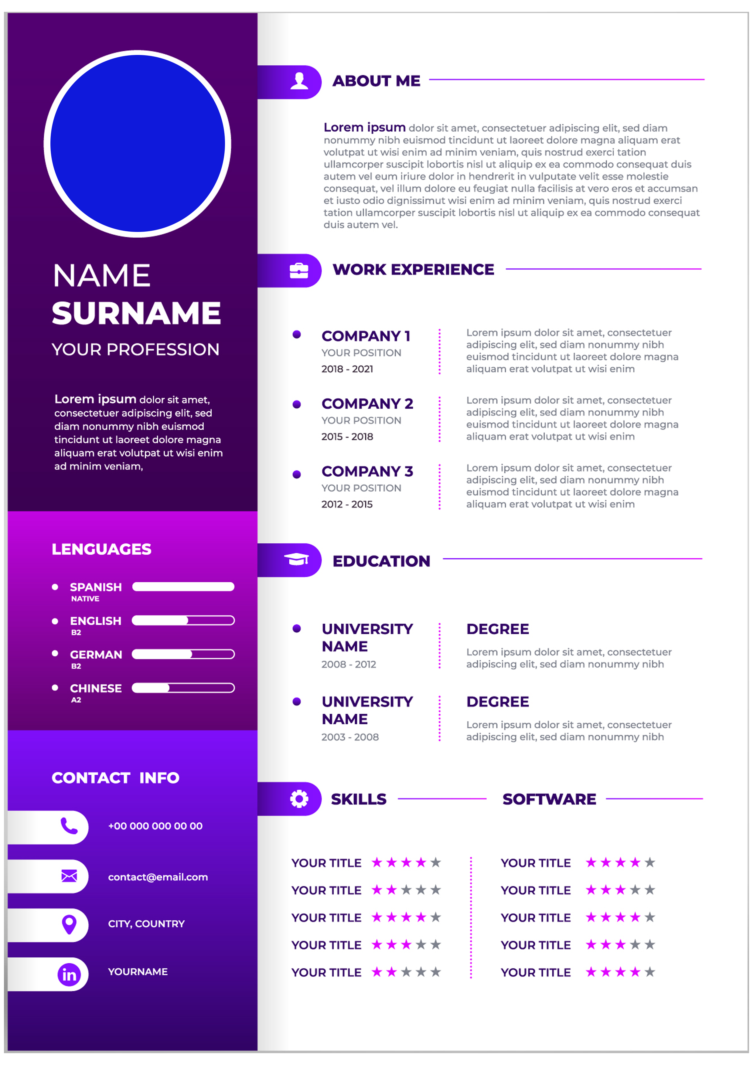 Gradient Elegant Resume Design